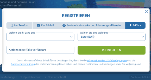 Registrieren Sie ein Konto