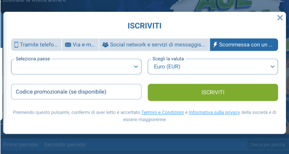 Registra un account